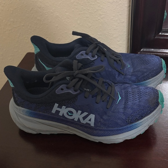 Hoka Women's Navy and Teal Athletic Shoes - Picture 2 of 4